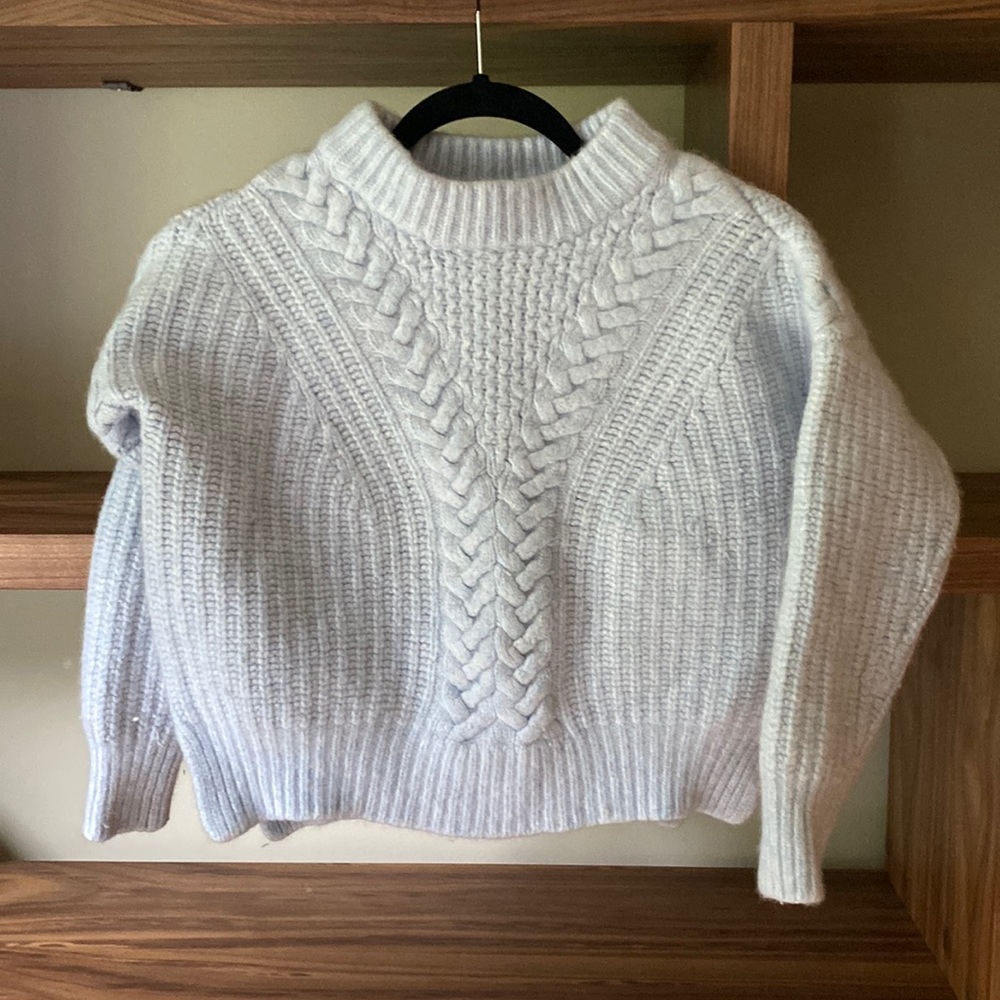 La Ligne Cropped Heavy Thick Blue Sweater